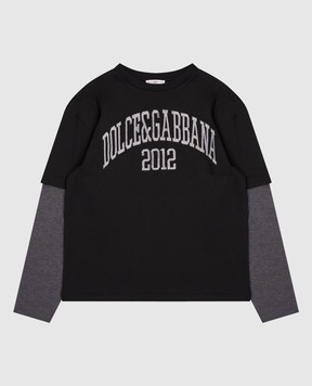 Dolce&Gabbana Дитячий чорний лонгслів подвійної конструкції L4JTCYG7PIN812+