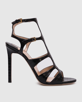 Tom Ford Черные кожаные босоножки TEJUS PARADIS с тиснением под кожу крокодила W3613LCL381G