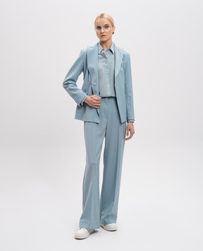 Max Mara Weekend Блакитні штани з вовни VISIVO