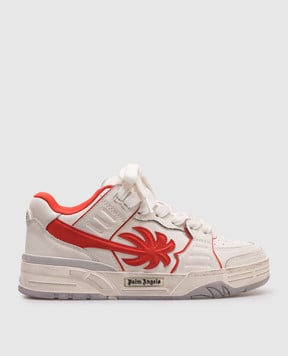 Palm Angels Білі шкіряні кросівки Venice з логотипом з вінтажним ефектом PWIA065S25LEA002