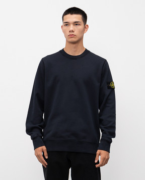 Stone Island Синій світшот з патчем логотипа K2S156100060S0051