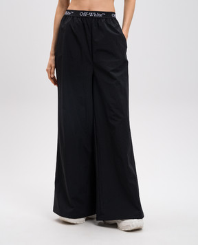 Off-White Чорні штани з візерунком логотипа OWVI016S25FAB001