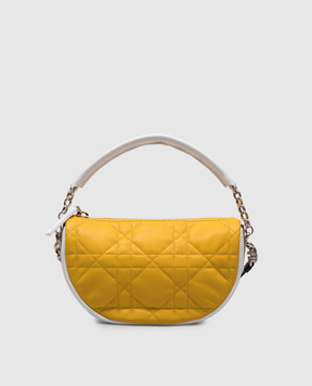 Christian Dior Желтая кожаная стеганная сумка с логотипом M7200ONET