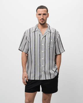 Dolce&Gabbana Белая рубашка из шелка в полоску G5JH9TIS1X2