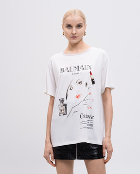 Balmain Біла футболка Beauty з кристалами EF0EG129GE86