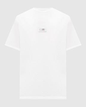 Maison Margiela MM6 Біла футболка з нашивкою логотипа SH0GC0033S24312