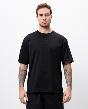 Dolce&Gabbana Чорна футболка з вишивкою логотипа DG G8PN9ZG7O4E
