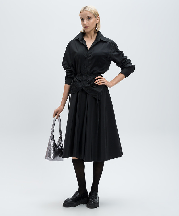 763　Maison Margiela Maison Margiela - Чорна спідниця-трансформер з ефектом накладання
