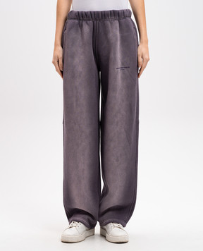 Alexander Wang Фиолетовые спортивные штаны с кристаллами с логотипом. UCC1254109