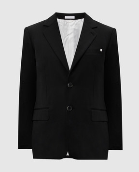 Helmut Lang Чорний піджак Curve з вовни O06HM102