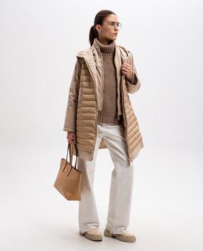 Woolrich Бежевий светр з вовною зі знімним коміром CFWWKN0297FRUF0749