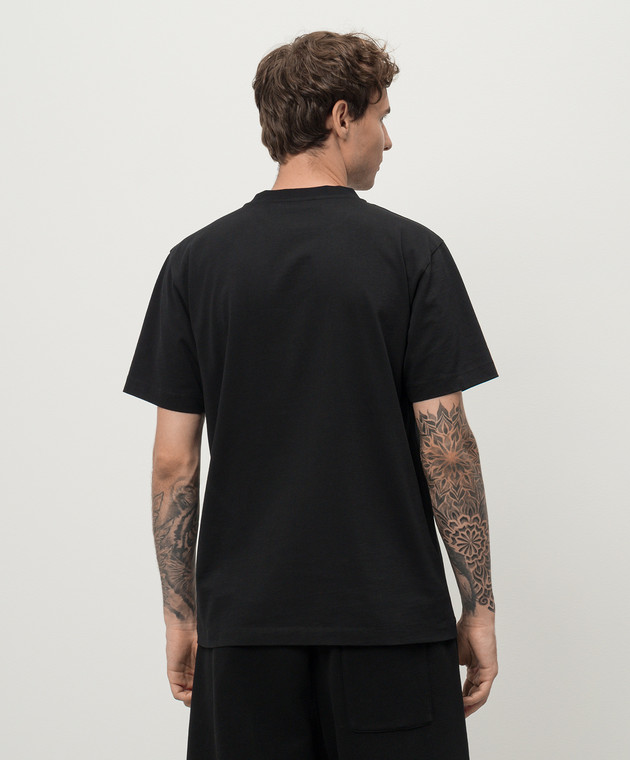 Off-White Черная футболка с фактурным логотипом OMAA027F24JER007 изображение 4