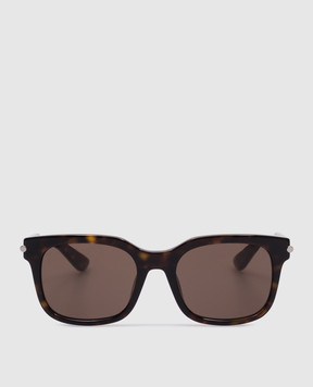 Alexander McQueen Коричневі сонцезахисні окуляри City T-Bar 821681J0749