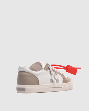 Off-White Белые кожаные кеды NEW VULCANIZED с логотипом. OMIA293S25LEA001
