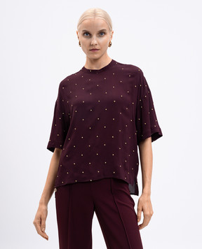 Twinset Бордова блуза з логотипом 252TP2033