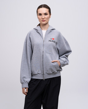 Balenciaga Серая меланжевая спортивная куртка с логотипом 803264TSVI5