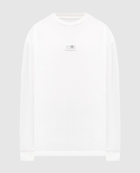 Maison Margiela MM6 Белый лонгслив с нашивкой логотипа SH0GC0034S24312