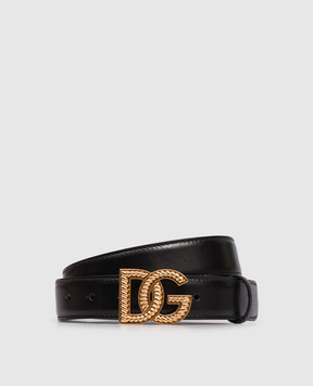 Dolce&Gabbana Черный кожаный ремень Рlonge BE1663AV956