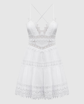 Charo Ruiz Белое платье Rachel с кружевом 211604