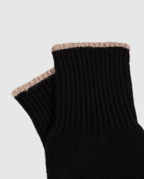 Brunello Cucinelli Черные перчатки из кашемира M2293118