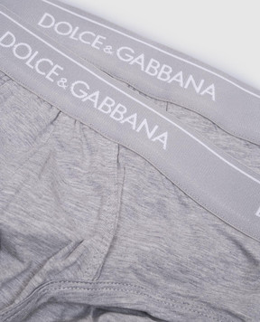 Dolce&Gabbana Набір сірих меланжевих трусів-бріфів з логотипом M9C05JONN95