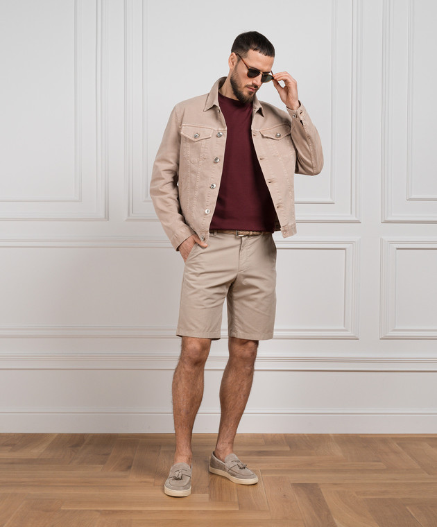 Loro Piana Бордова футболка прямого крою FAM8924 зображення 2