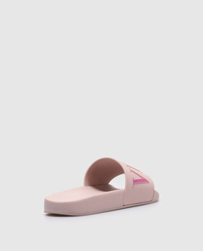 Valentino Розовые слайдеры с логотипом QW1S0076SYE