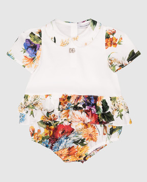 Dolce&Gabbana Дитяче біле боді в квітковий принт L21O90HS5TW
