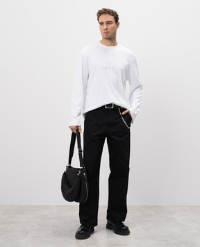 Helmut Lang Белый лонгслив с вышивкой логотипа O06HM511