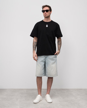Alexander McQueen Черная футболка с логотипом логотип 828428QTADR