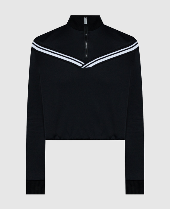 Black anorak with branded ribbon