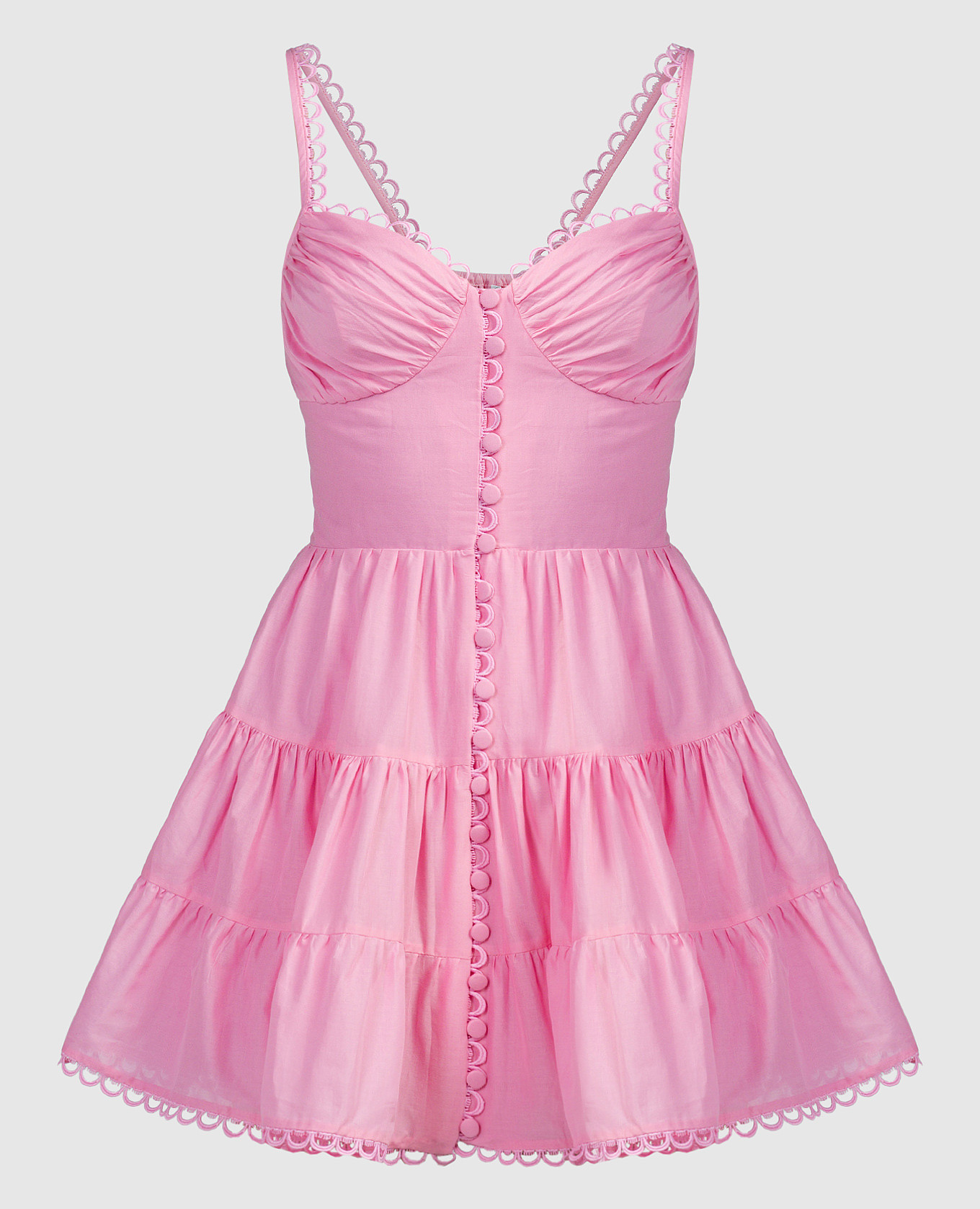 Розовое платье-рубашка Terely с кружевом