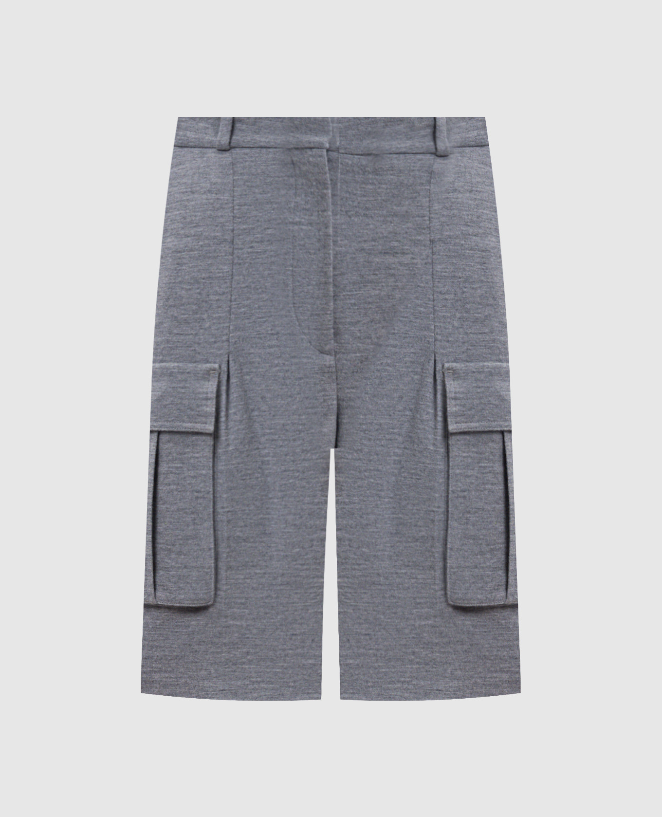 

Серые меланжевые бермуды с шерстью, Серый, Шорты