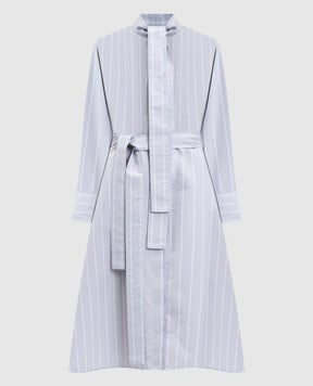 PROENZA SCHOULER Сіра сукня-сорочка Phillipa з шовком в смужку R2533020SC101