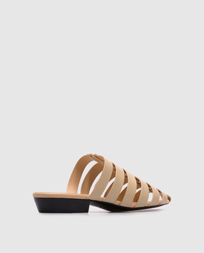 Loro Piana Бежевые кожаные мюли Kaede FAN8978