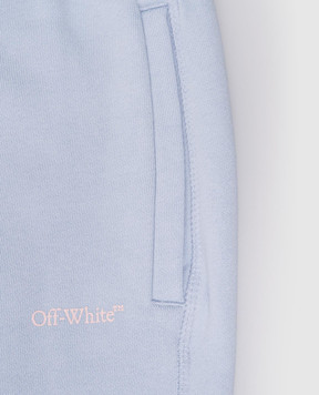 Off-White Детские голубые джогеры с принтом логотипа OGCH001F24FLE002