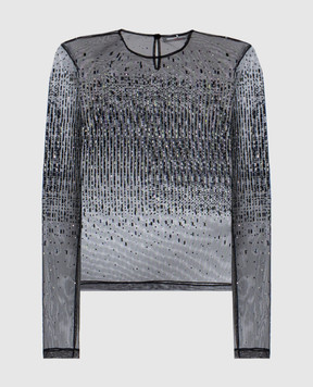 Ermanno Scervino Чорний топ з кристалами D452L704CTEFZ