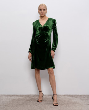 Prada Зеленое велюровое платье мини P33V0