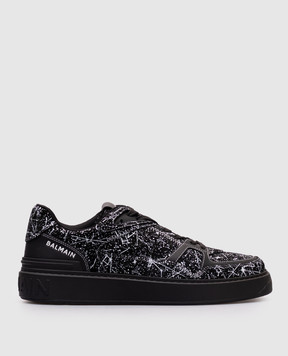 Balmain Чорні замшеві кросівки B-Court Skate EM0VI372LSVG