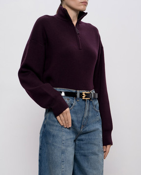 Victoria Beckham Чорний шкіряний лакований ремінь B425AAC006945A