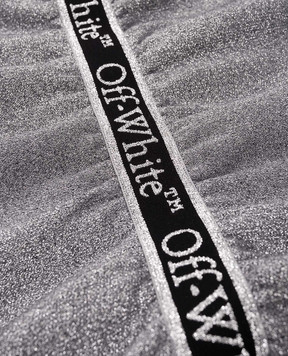 Off-White Дитяча сіра сукня з люрексом з візерунком логотипа OGDF002F24FLE001