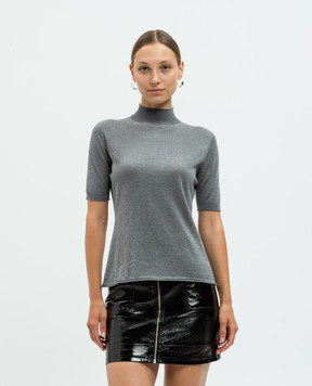 Twinset Серая футболка из шелка и кашемира 242TP3682