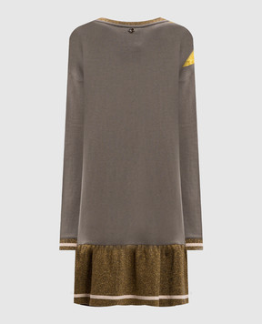 Twinset Дитяча сукня кольору хакі з люрексом GA826P1216