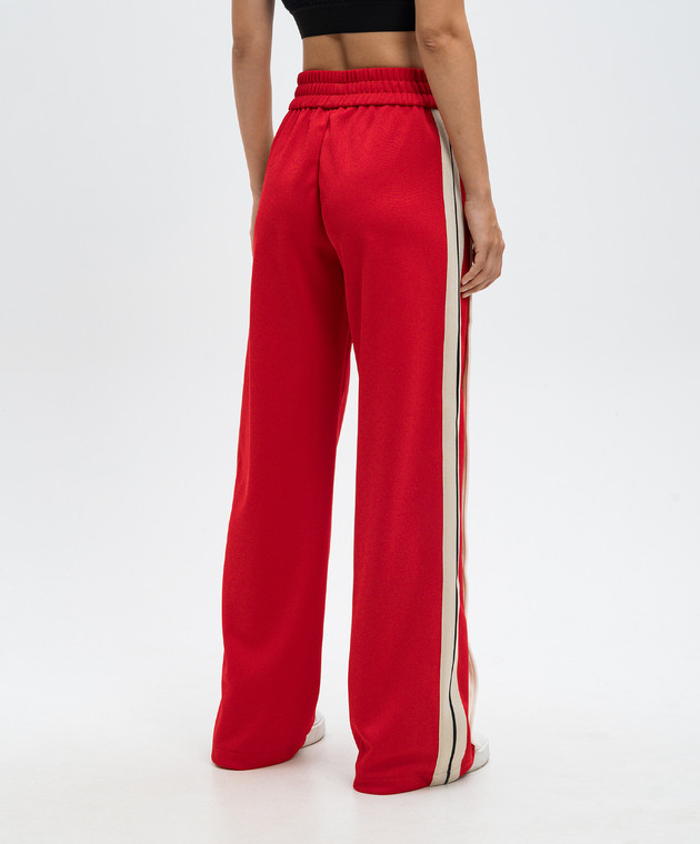 Palm Angels Красные спортивные штаны с лампасами PWCJ027F24FAB001 изображение 4