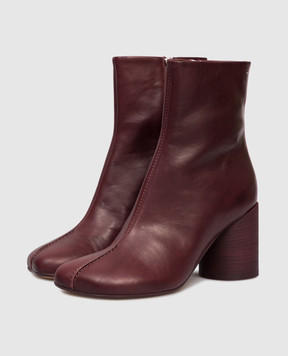 Maison Margiela MM6 Бордовые кожаные ботильоны S59WU0260P5000