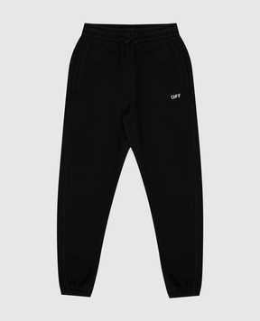 Off-White Детские черные джогеры с принтом логотипа OBCH001C99FLE003