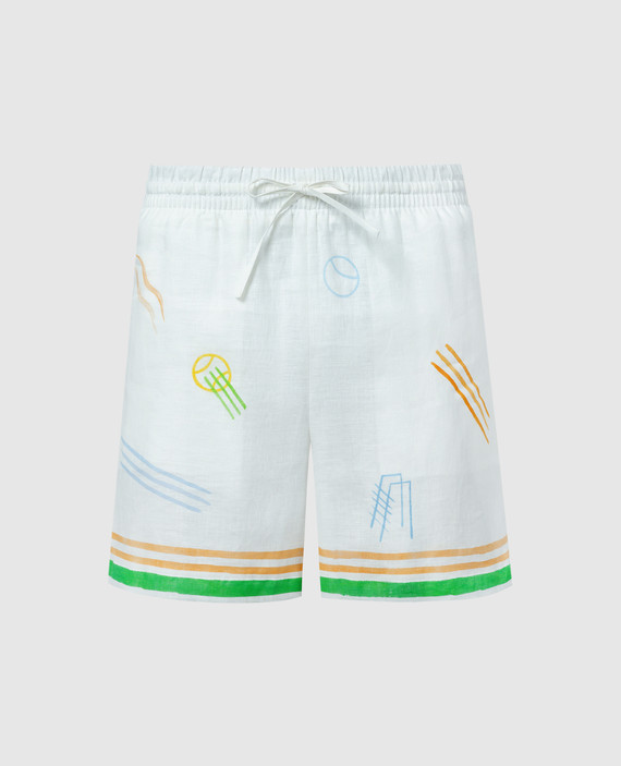 Le Jeu printed shorts in white
