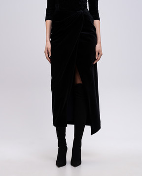 Balenciaga Чорна велюрова спідниця міді 831233TMO26