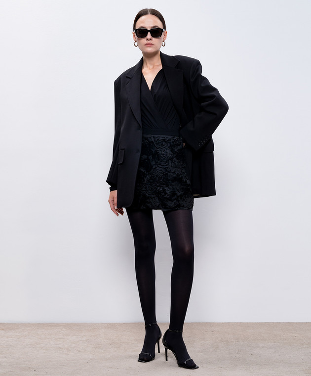 Max Mara Черная юбка-мини OZIO с аппликациями OZIO изображение 2