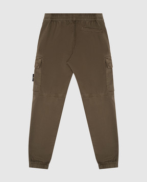 Stone Island Дитячі джогери-карго кольору хакі з патчем логотипа K1S163100004S001268